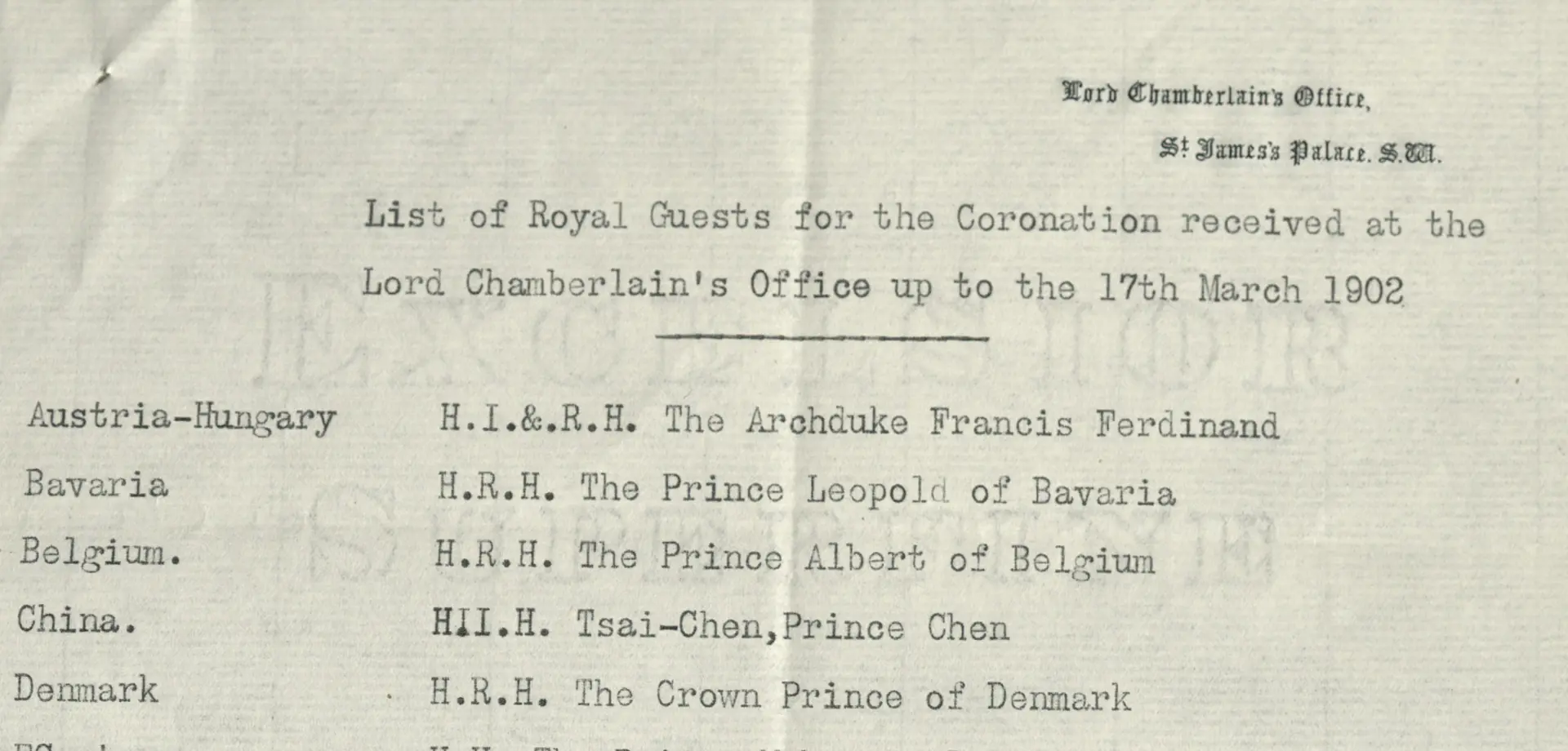 Royal Guests at the Coronation of Edward VII