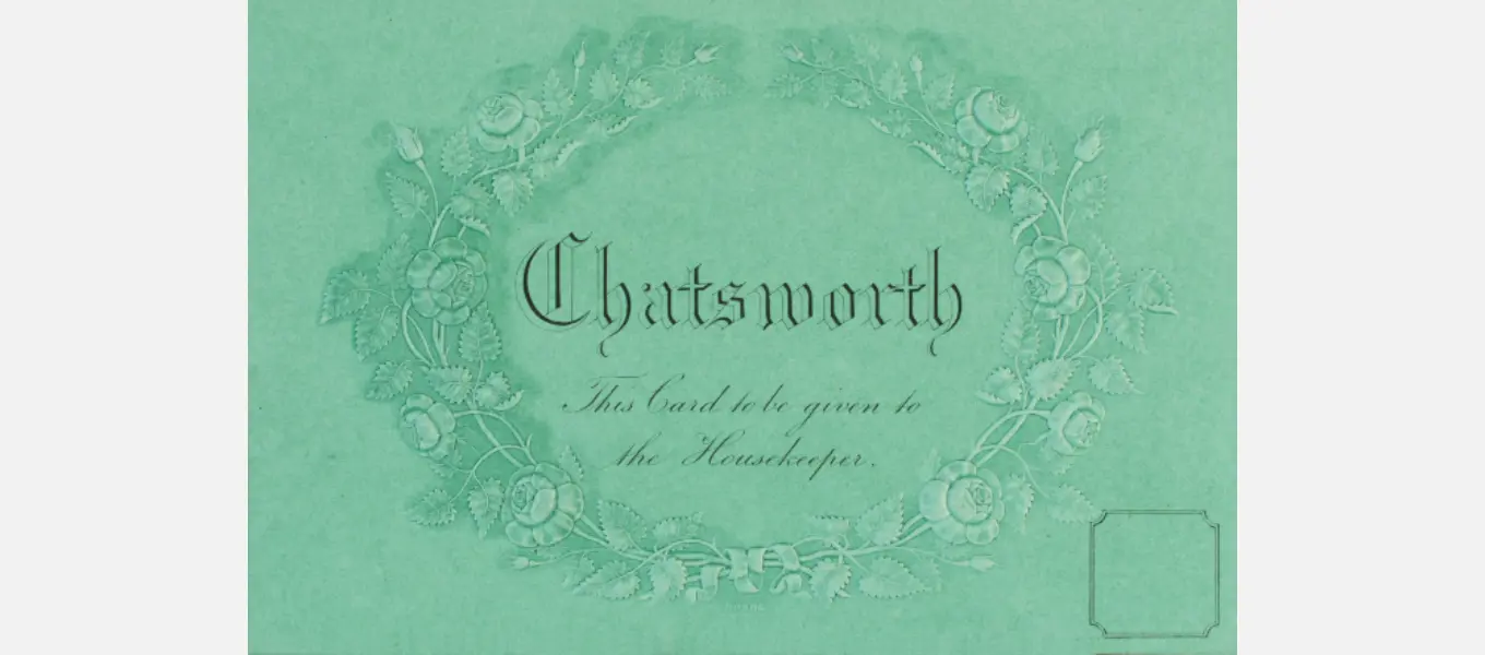 A nineteenth-century visitors’ ticket like the one Gaskell and her daughter used to gain admission to Chatsworth. 