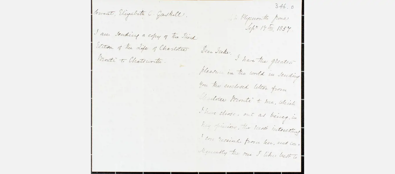 Gaskell’s thank-you letter to the Duke. 