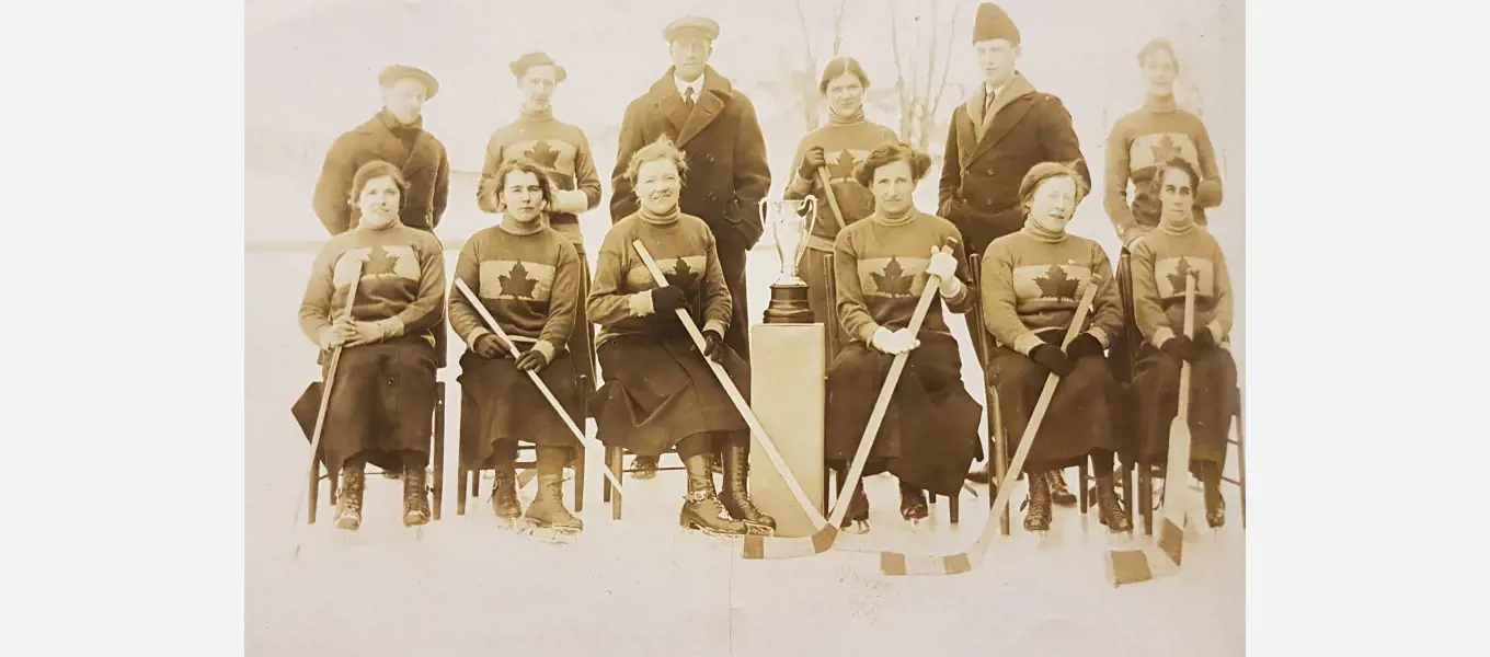 We don’t have any documentary evidence for a Rideau Hall women’s ice hockey team, but Dora was clearly skilled at the sport as the cup suggests! She sits next to it on the left.