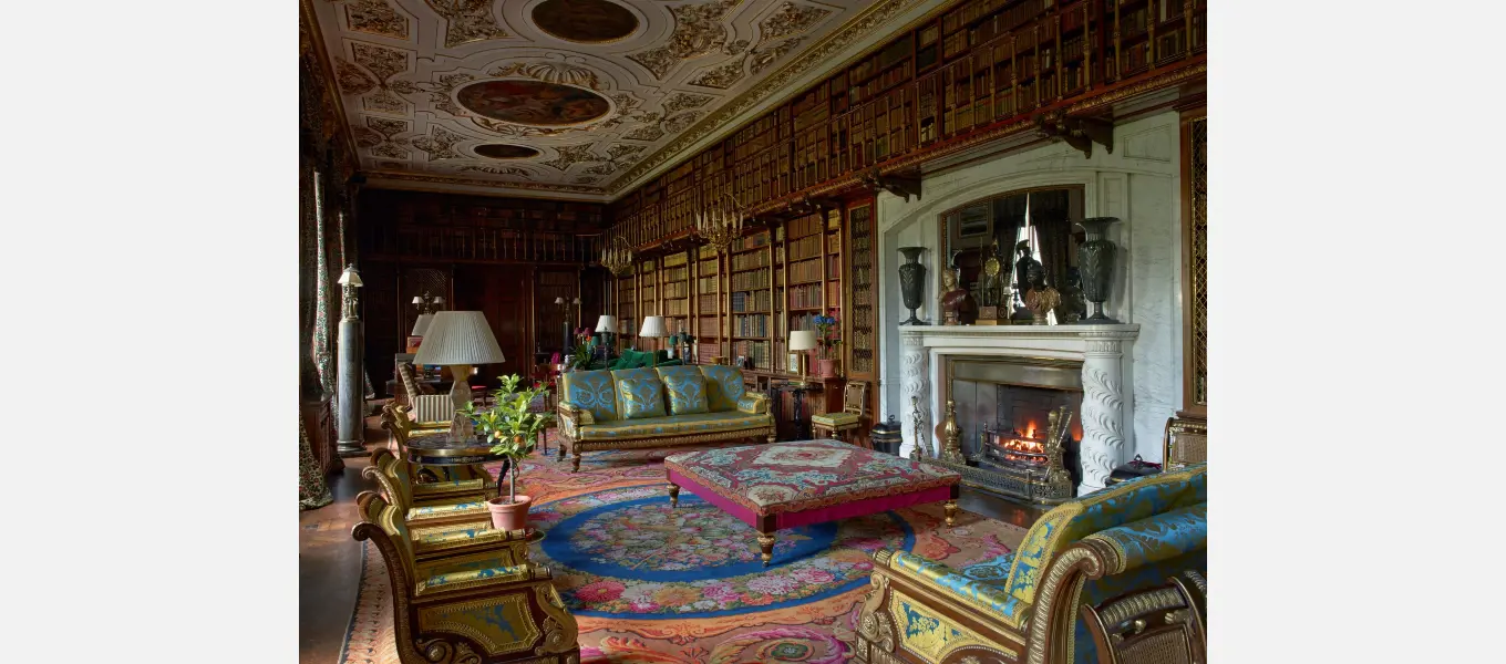 The present Library at Chatsworth – a popular part of the visitor route.