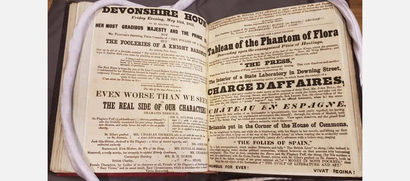 Rosina Bulwer Lytton’s parody playbill in the Duke’s album.