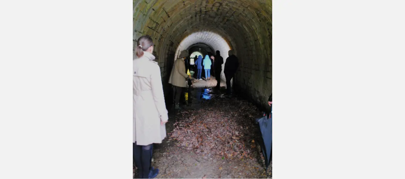 Patrons learning more about the repairs needed on the Cascade