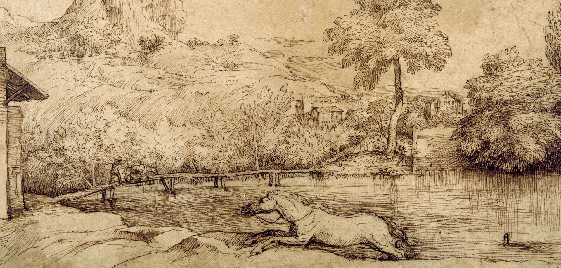 Landscape with Riderless Horse Pursued by a Serpent