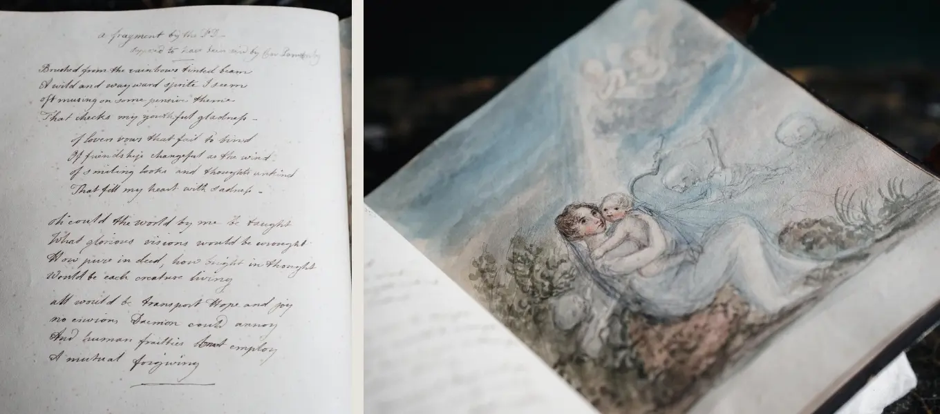 Inside 'Mourning Book for Georgiana', by Lady Caroline Lamb