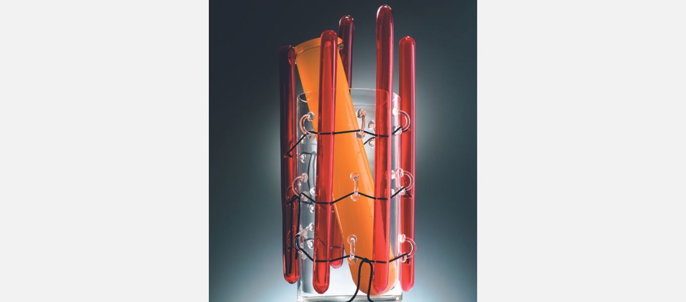 Vase no 4, 2006, glass and rope by Ettore Sottass. Courtesy of Friedman Benda and Ettore Sottass
