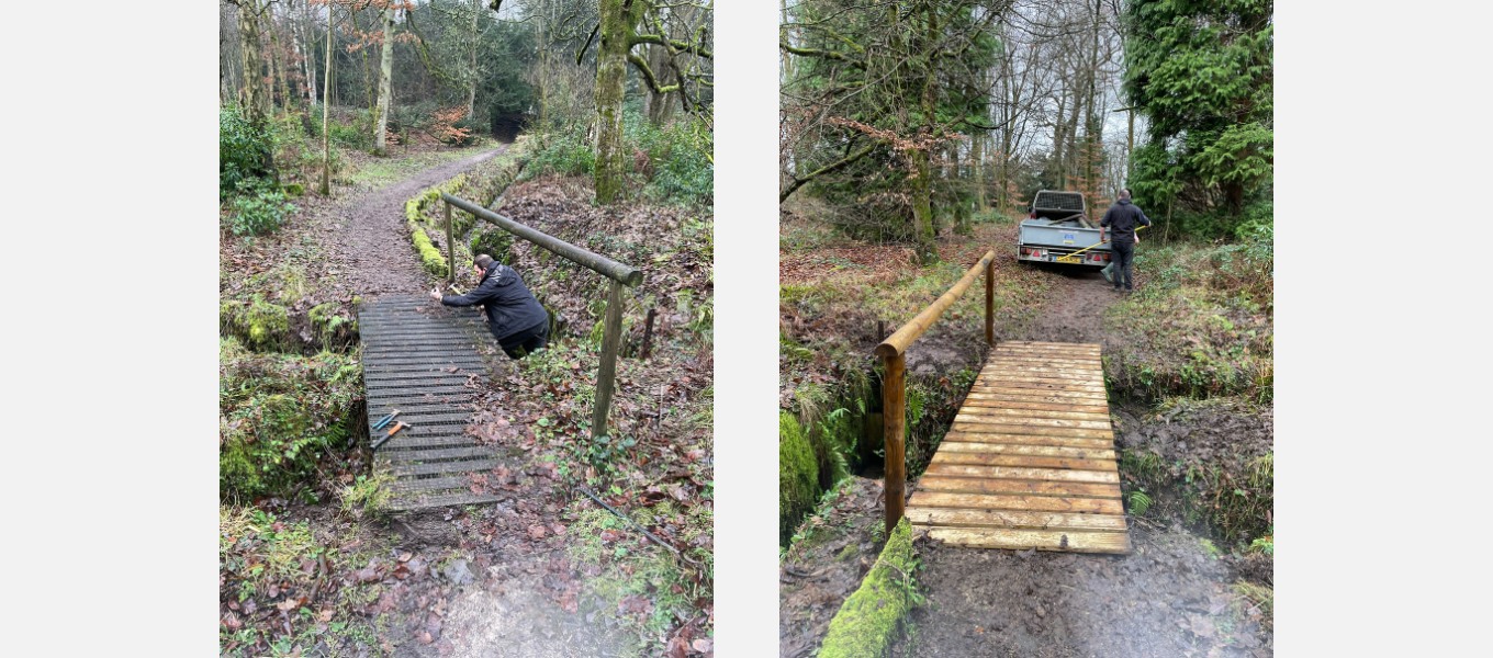 Before and after, repairing pathways across the estate