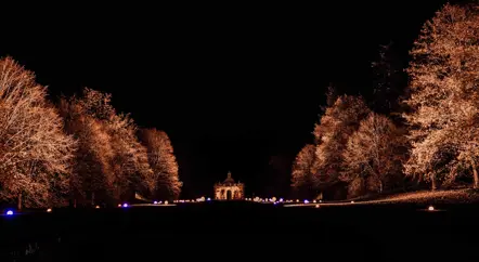 The Cascade Illuminated Before Restoration Begins