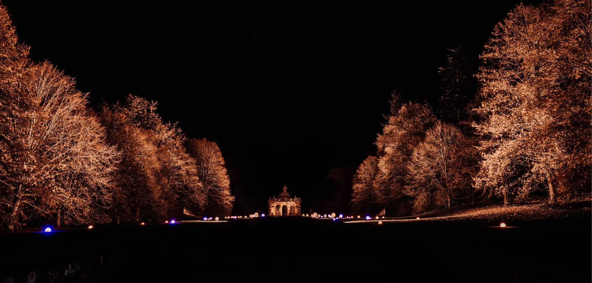 The Cascade Illuminated Before Restoration Begins