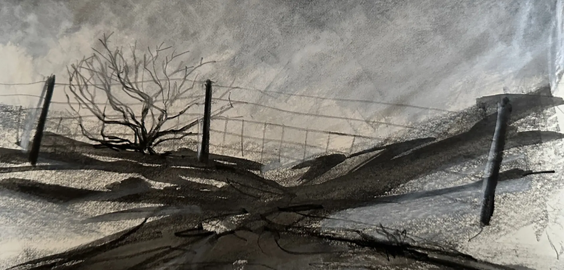 Winter Landscapes in Oils, Charcoal and Ink